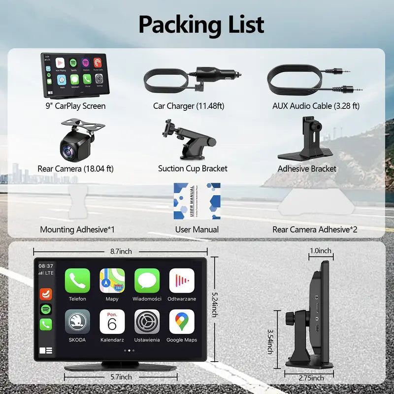 TinyLume™ Pro 9 Inch 2025 CarPlay Tablet