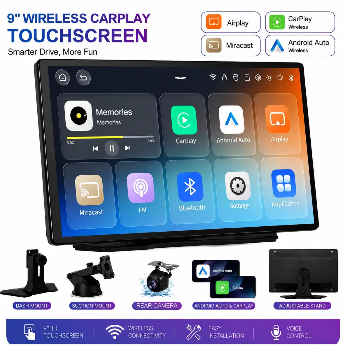 TinyLume™ Pro 9 Inch 2025 CarPlay Tablet