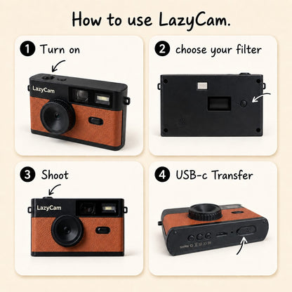 LazyCam Screen-Free Retro Camera