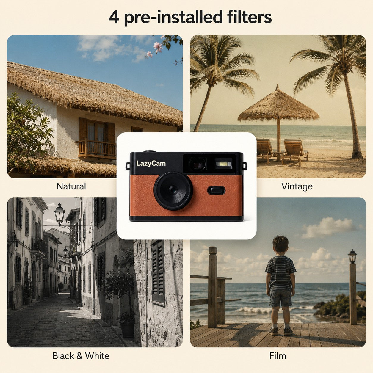 LazyCam Screen-Free Retro Camera